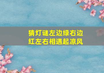 猜灯谜左边绿右边红左右相遇起凉风