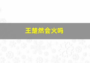 王楚然会火吗