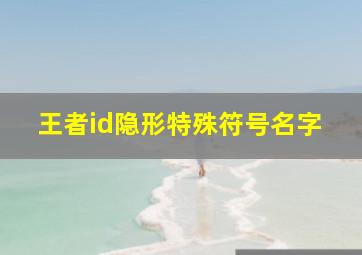 王者id隐形特殊符号名字