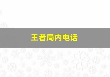 王者局内电话