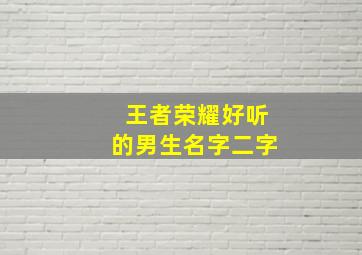 王者荣耀好听的男生名字二字