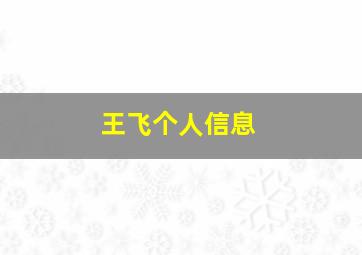 王飞个人信息