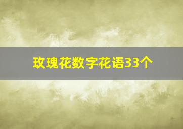 玫瑰花数字花语33个