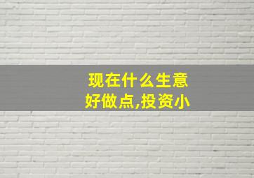 现在什么生意好做点,投资小