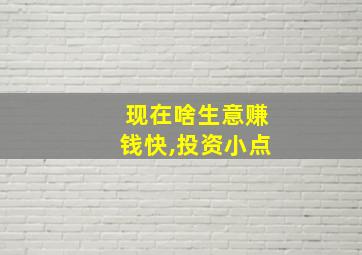 现在啥生意赚钱快,投资小点