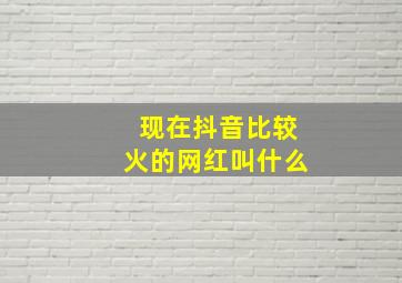 现在抖音比较火的网红叫什么