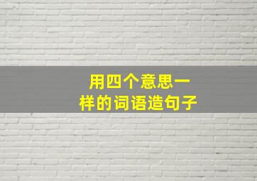 用四个意思一样的词语造句子