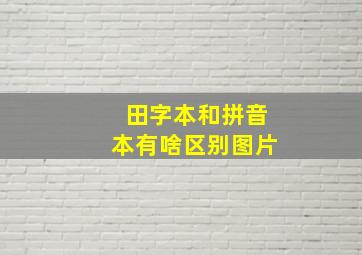 田字本和拼音本有啥区别图片