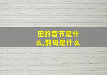 田的音节是什么,韵母是什么