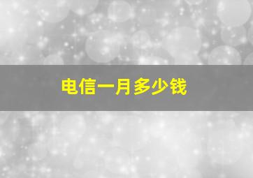 电信一月多少钱