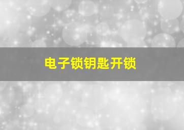 电子锁钥匙开锁