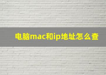 电脑mac和ip地址怎么查