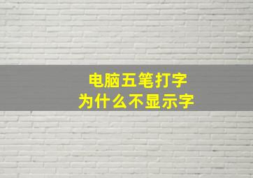 电脑五笔打字为什么不显示字