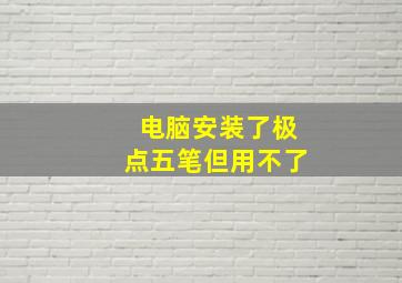 电脑安装了极点五笔但用不了