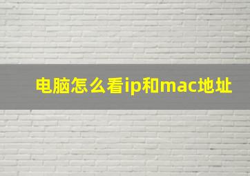 电脑怎么看ip和mac地址