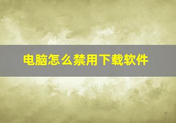 电脑怎么禁用下载软件