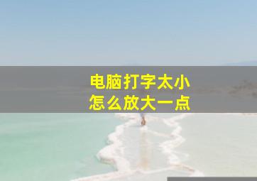 电脑打字太小怎么放大一点