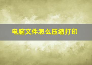 电脑文件怎么压缩打印