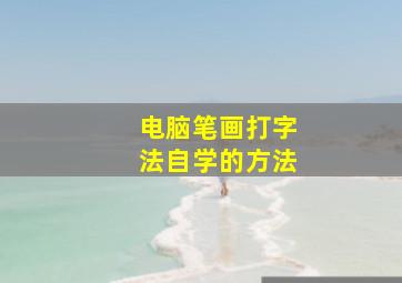 电脑笔画打字法自学的方法