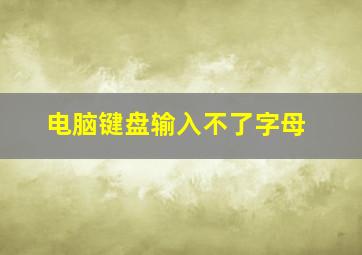 电脑键盘输入不了字母