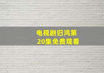 电视剧归鸿第20集免费观看