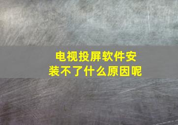 电视投屏软件安装不了什么原因呢