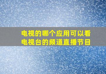 电视的哪个应用可以看电视台的频道直播节目