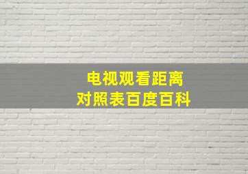 电视观看距离对照表百度百科