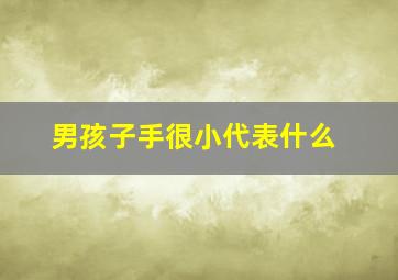 男孩子手很小代表什么