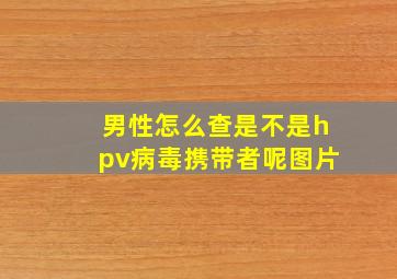 男性怎么查是不是hpv病毒携带者呢图片