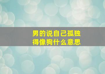 男的说自己孤独得像狗什么意思