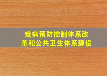 疾病预防控制体系改革和公共卫生体系建设