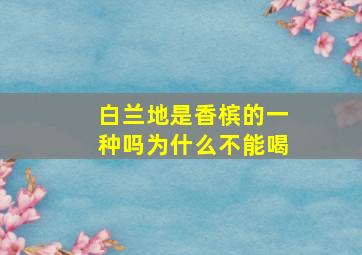 白兰地是香槟的一种吗为什么不能喝