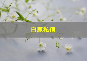 白鹿私信