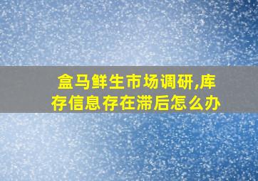 盒马鲜生市场调研,库存信息存在滞后怎么办