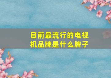 目前最流行的电视机品牌是什么牌子