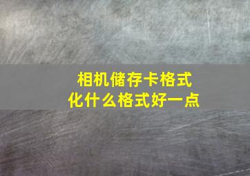 相机储存卡格式化什么格式好一点