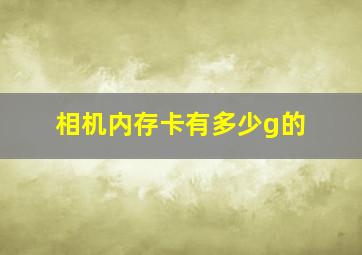 相机内存卡有多少g的