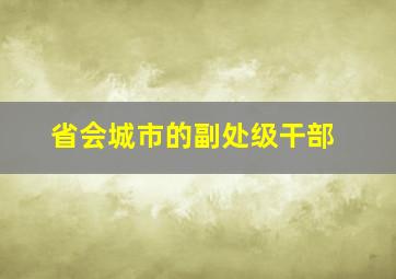 省会城市的副处级干部