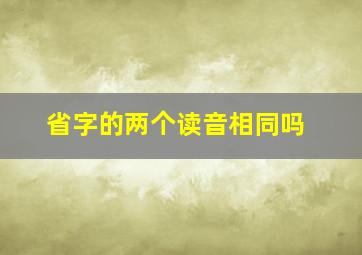 省字的两个读音相同吗