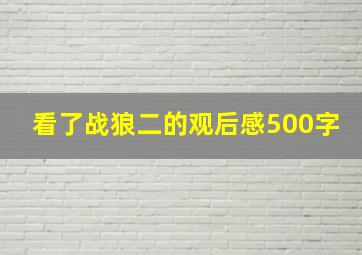 看了战狼二的观后感500字