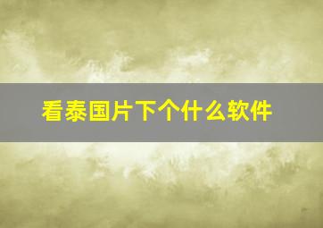 看泰国片下个什么软件