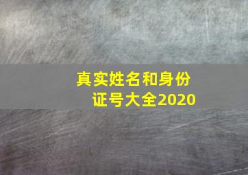 真实姓名和身份证号大全2020