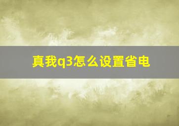 真我q3怎么设置省电