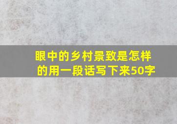 眼中的乡村景致是怎样的用一段话写下来50字