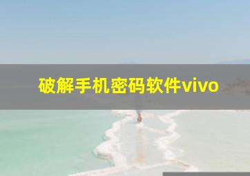 破解手机密码软件vivo