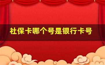 社保卡哪个号是银行卡号