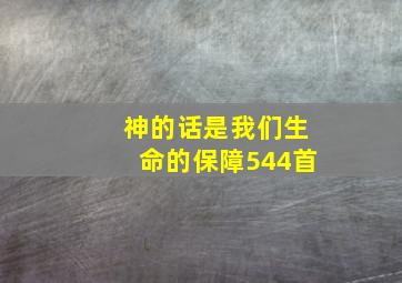 神的话是我们生命的保障544首