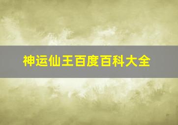 神运仙王百度百科大全