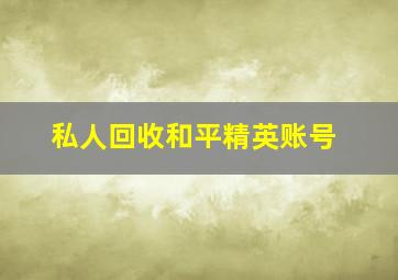 私人回收和平精英账号